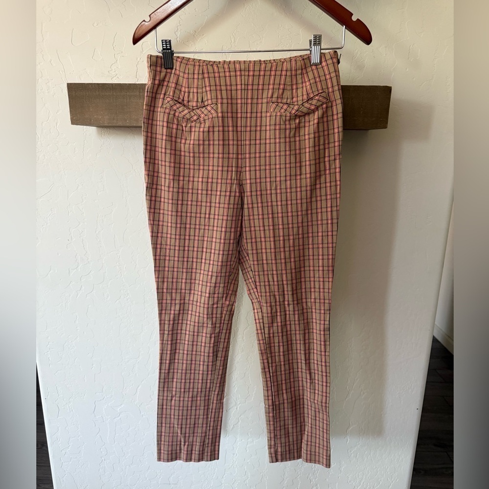 Anthropologie|Essential Slim checkered gingham pants with front pockets•••Boho